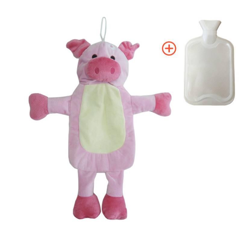 Water Hot Bottle With Plush Cover Soft Fluffy Monkey Unicorn Rubber Hand Warmer
