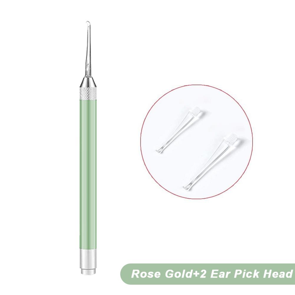 

Дитяча ложка для чищення вух, вухочистка, світлодідний ліхтарик, візуальна дитяча вухочистка, візуальна дитяча вухочистка, набір для чищення вух 2 Ear Pick Head зелений