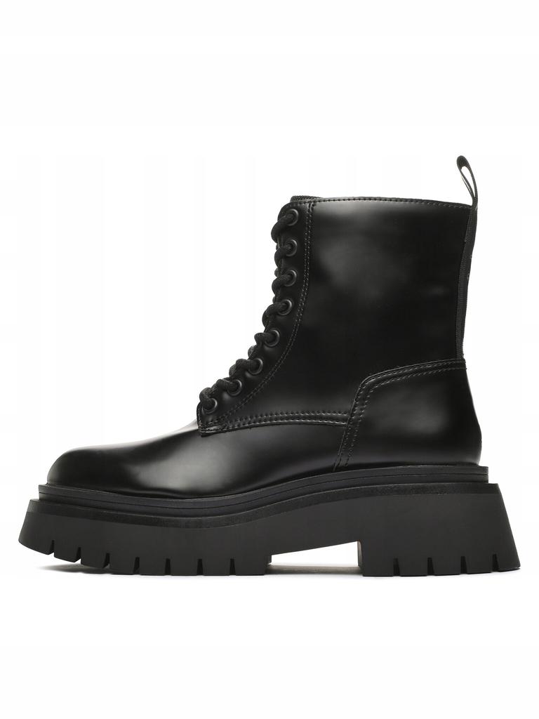 Pepe Jeans Queen Bass Damskie Buty Czarne Botki Sznurowane 41 Awe