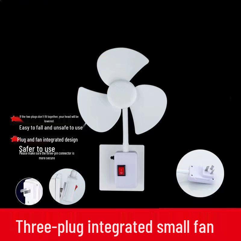 Universal Mini Whirlwind Fan with Large Three-Pin Grid Socket for Kitchen 0 mAh