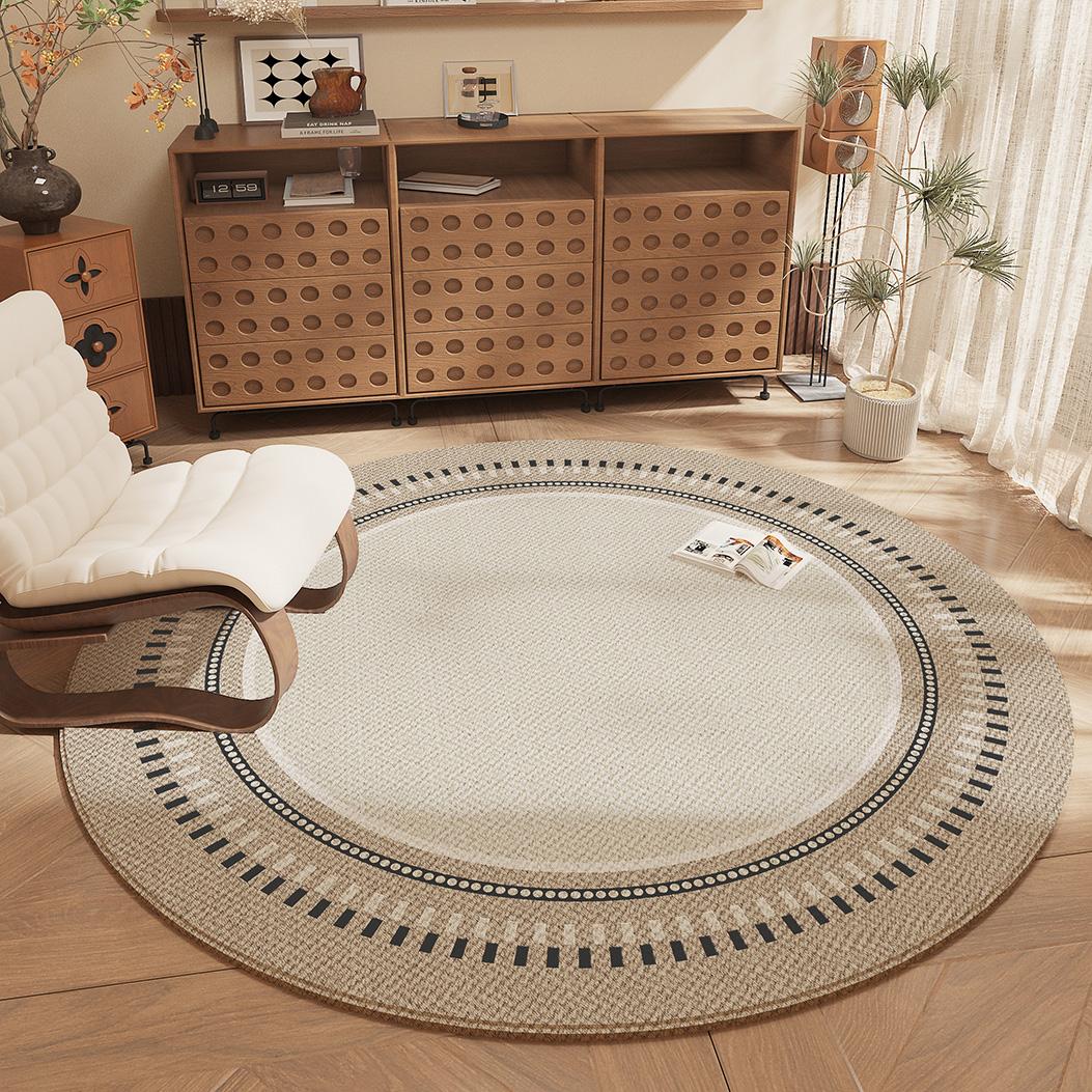 

Декор спальни в стиле ретро Круглый ковер Моющиеся ковры для гостиной Противоскользящий коврик для прихожей Мягкий прикроватный моющийся коврик 80x80CM