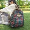 Plaid Travel Backpack Student Schoolbag Class Commuter Backpack