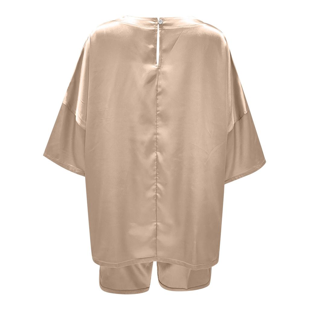 Women's Casual Color Pajamas Housewear Short Sleeved Shorts Loose Two-piece Suit