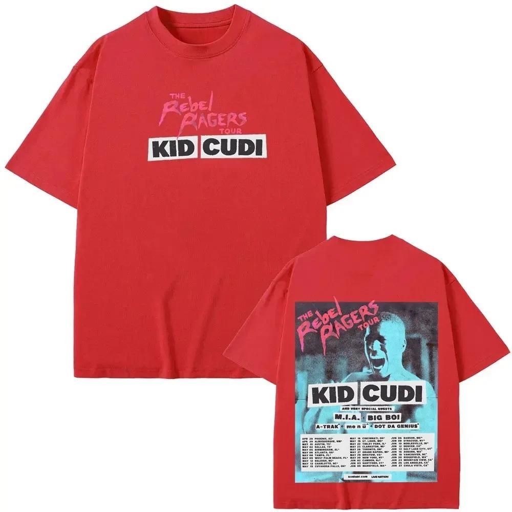 

2026 Rebel Ragers Tour T-Shirt American Rapper Kid Cudi High Quality Short Sleeve T-Shirt Unisex Gothic Women Unisex T-Shirt Y2K 4XL