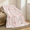 Dog Paw Print Throw Lightweight 240G Flannel Blanket Soft Skin-Friendly For Summer Cooling