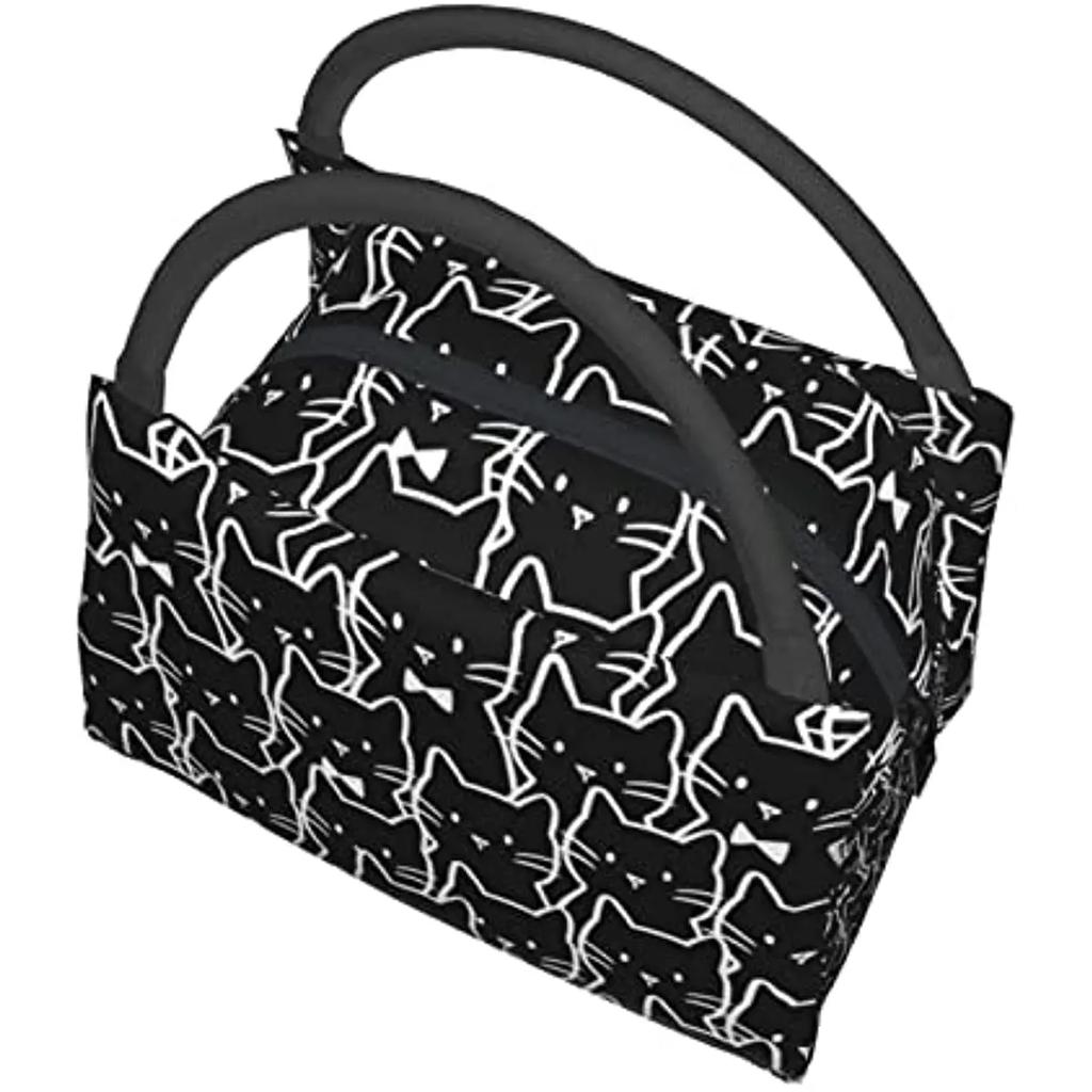 Lunch Bag for Women Men Insulated Lunch Box Line Cat Durable Cooler Tote Bag Organizer Lunch Holder for Kids Adult Office Picnic
