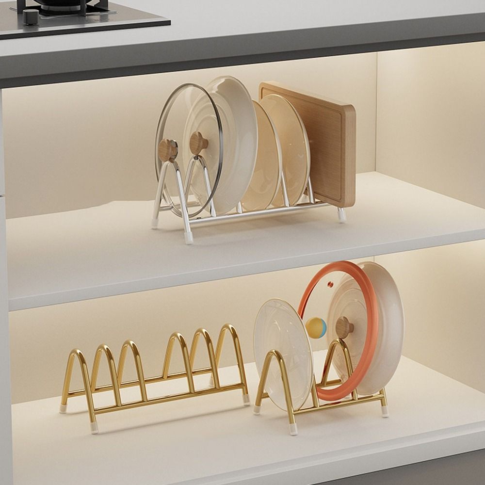 Vertical Pot Lid Storage Rack Stainless Steel Cutting Board Holder Durable Pot Lid Holder  Kitchen