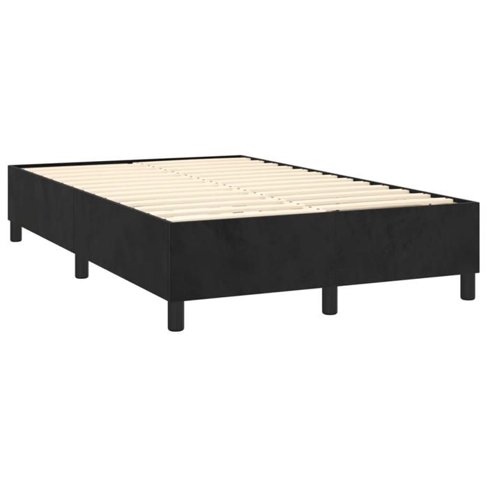 Maison Exclusive - Sommier à lattes de lit avec matelas Noir 120x200 cm Velours
