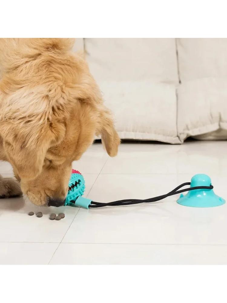 Dogs Food Toys Silicon Suction Cup Tug Interactive Dog Ball Toy For Pet Chew Bite Tooth Cleaning Toothbrush Feeding Pet Supplies
