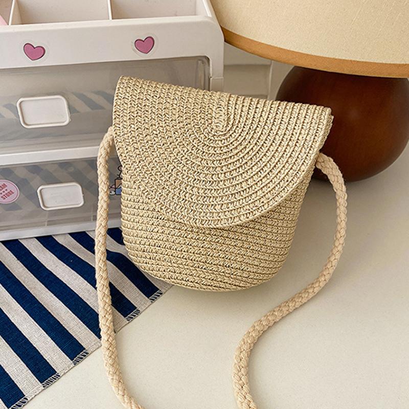 Új Little Fresh kézitáska francia szalma szőtt táska válltáska Sen sorozatú táska Pastoral Crossbody táska nyári táska