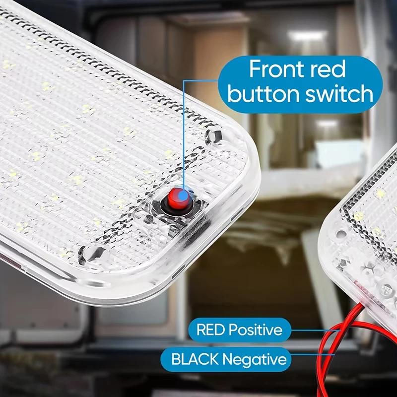 12V-85V LED Ceiling Light Bright Car Indoor Lamp Interior Dome High Brightness Light For Box Trucks Campers Boats RVs Universal