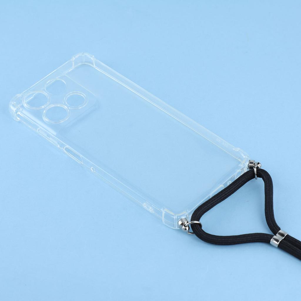 For Motorola Moto G56 5G Case Reinforced Corner TPU Clear Phone Cover with Lanyard
