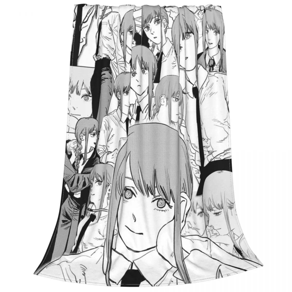 

Фланелевые всесезонные одеяла с бензопилой, аниме «Макима», манга, дышащие, супер мягкие одеяла для кровати, уличные постельные принадлежности, пледы 75x100cm 30x40in