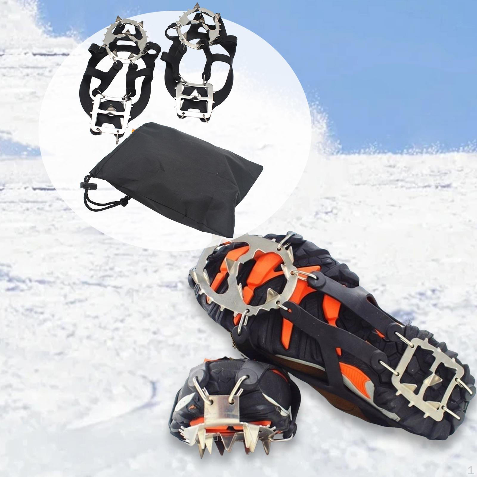 

18-зубые кошки для обуви мужские женские усиленные шипы для сцепления со снегом обувь для бега