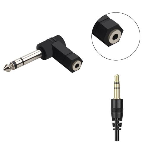 YINKE 3.5mm L-Shaped Stereo Converter Plug, Set of 2, Compatible with Headphones, Guitars, Keyboards, and Audio Devices, including Digital Pianos and