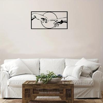 1 moderne Wandkunst aus schwarzem Metall – minimalistisches abstraktes Hängedekor für Zuhause, Schlafzimmer, Badezimmer und Büroräume