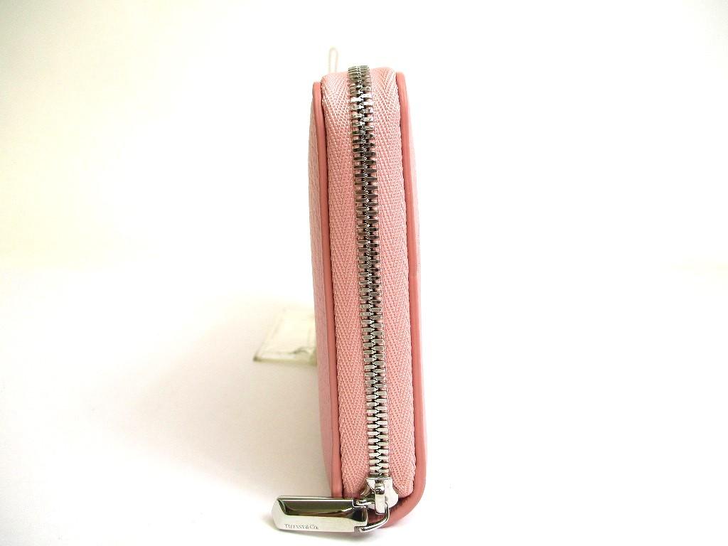 Authentisches Tiffany & Co.. Return to Tiffany Rosa Leder Große Reißverschluss-Geldbörse #a579 Geöffnete Schachtel