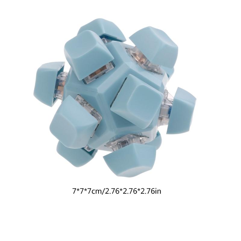 12 Sided RubiksCubes Mechanical Keyboard Switches Keychain Light Up Switches Tester Kit Decompression Relaxation Toys
