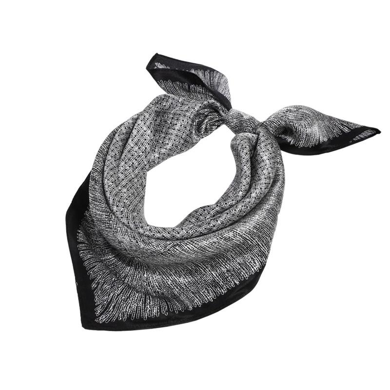 53cm 100% Silk Men's Luxury Printed Decorated Small Square Scarf Foulard Hijabs For Men