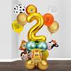 Set di Palloncini per Festa di Animali della Foresta Transfrontaliera: Colonne di Palloncini Numerici in Alluminio per Decorazioni di Compleanno