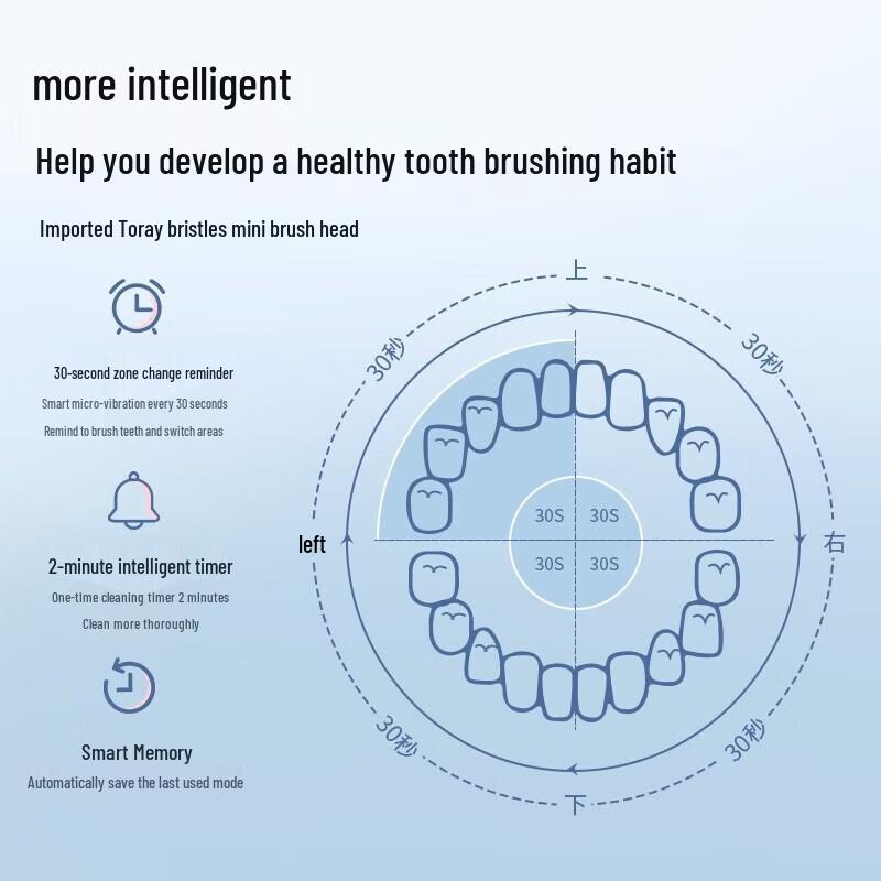 ROAMAN T10X-B Sonic Electric Toothbrush CN Plug (adapter Included)
