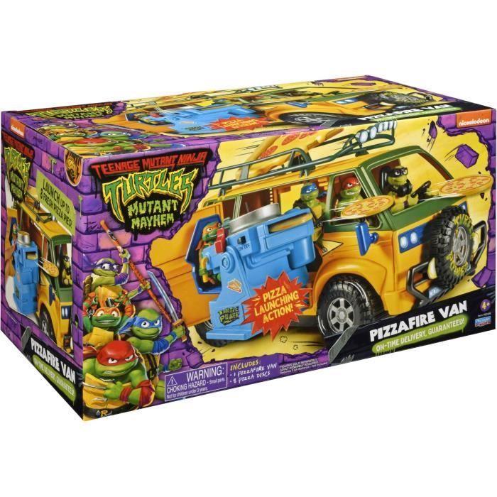 Véhicule miniature - tmnt - les tortues ninja - camion de combats, lance pizza motorisé