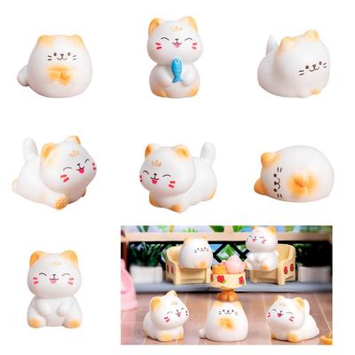 Voyyphixa Cat Miniature Cat Set of Cute DIY Relaxing Landscape Bonsai Micro Landscape Fun Interior Accessory Figurines, Figurines, 7, Decor, Gift,