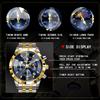 BINBOND Luxury Men's Watches Date Chronograph Stainless Steel Quartz Watch Waterproof Luminous Fashion Man Wristwatch