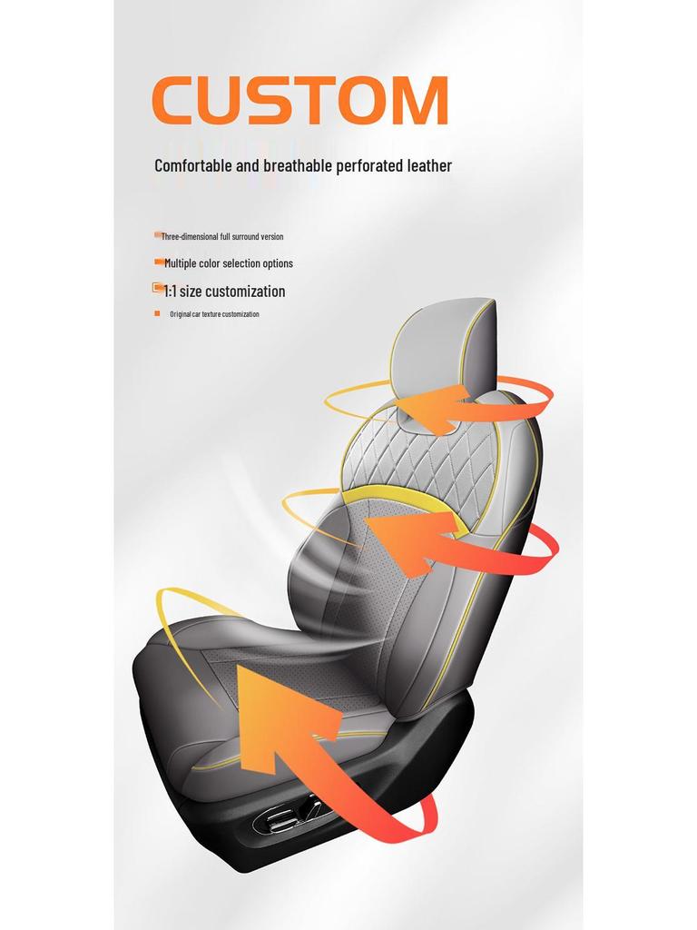 Aion VPLUS Full Leather Car Seat Cushion, All-Season, Fully Enclosed, Five-Seater, Custom Fit.