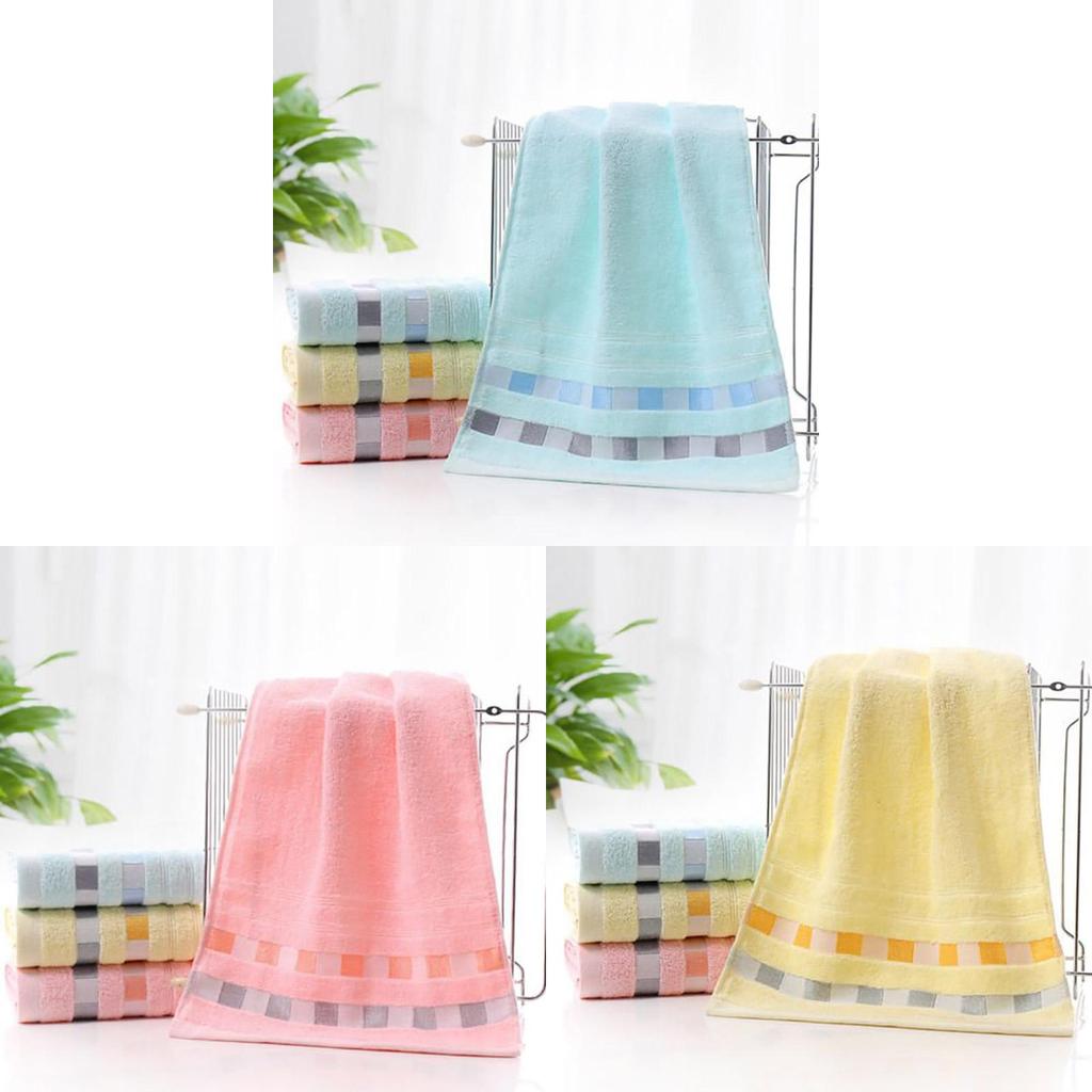 Premium Cotton Thick Absorbent Face Towel Soft Washcloth For Home Use In Blue Yellow And Pink