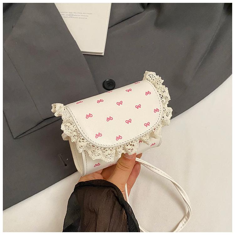 

Japan and South Korea small fresh floral bag messenger bag high texture casual versatile lazy wind bag 2025 summer new белый