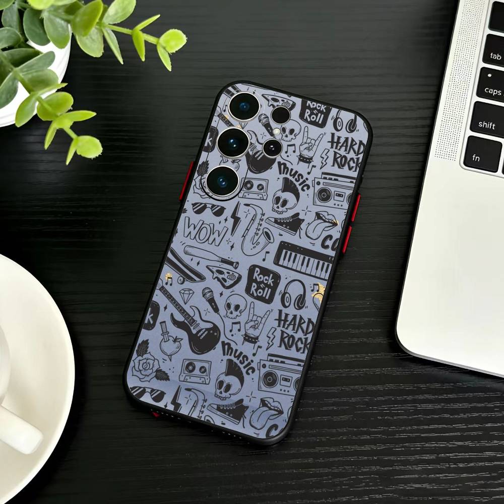 Gothic Dark Sweetheart Phone Case For Samsung S26,S25,S24,S23,S22,S21,S20,Ultra,Plus,FE Black Soft Cover