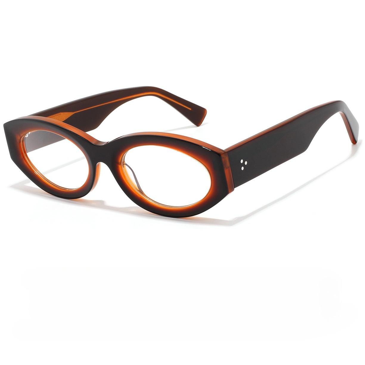 

New High-end Acetate Ellipse Frame Glasses Men Optical Prescription Custom Eyeglass Women Myopia Reading Anti-blue Light Eyewear