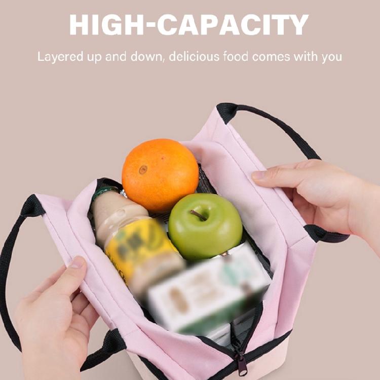 Sturdy Oxford Lunch Pack with Two Levels Easy To Use Designs Accessory for Picnics School and Workplace Dining