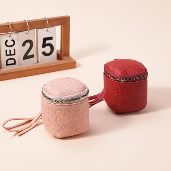 Mini Coin Wallet Small Zippered Faux Leather Pouch Portable Coin Purse Travel Storage Case for Lipstick Cash Coins Cards Jewelry