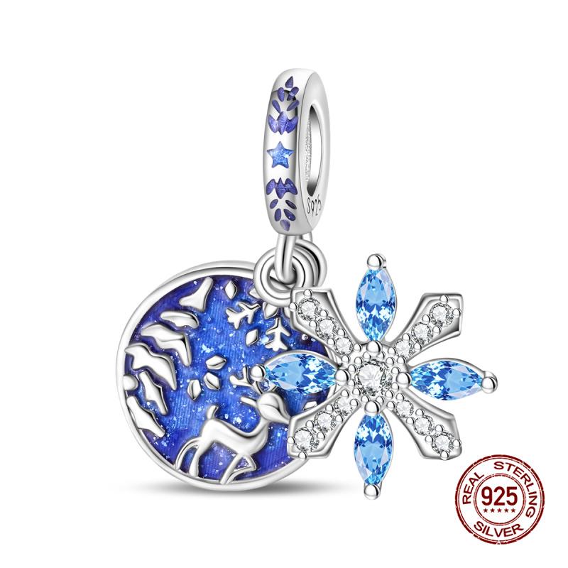 Charms Copper Romantic Ice And Snow Glass Beads Charms Fits 3Mm Original Bracelet Necklace Womens Diy Fine Jewelry Gift New