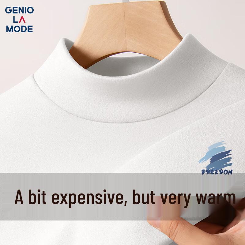 GENIOLAMODE Men s Thermal Mock Neck Long Sleeve Base Layer T-Shirt 2XL