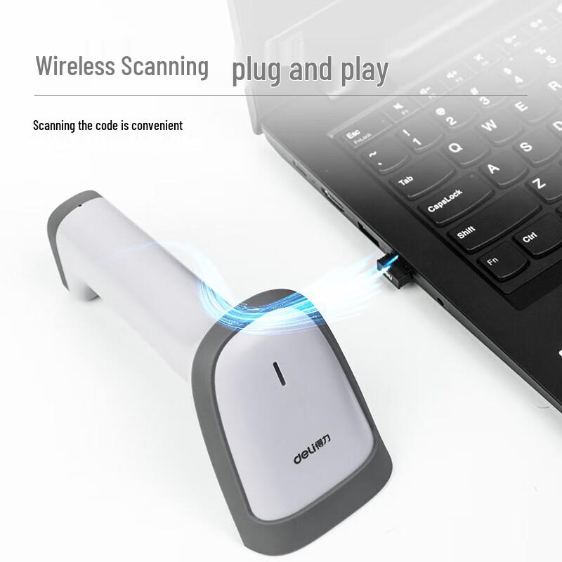 Deli 14881S Wireless 1D Barcode Scanner