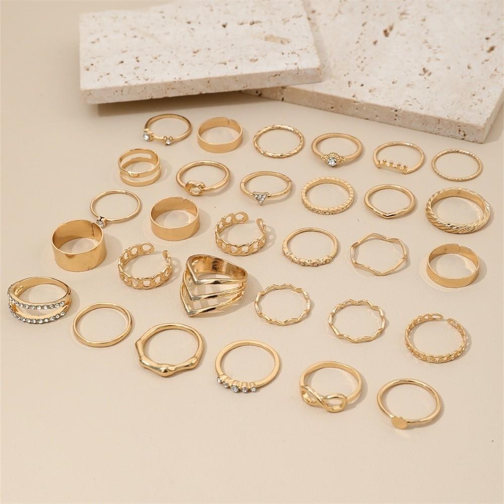 30pcs/set Geometric Knuckle Rings Set Bohemian Women's Ring Ring Jewelry Set  Jewelry Accessories