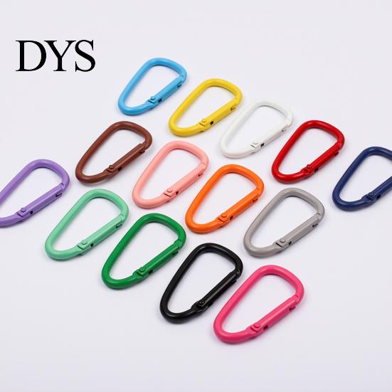 Colorful Keychain Accessory 2Pcs Carabiner Spring Buckle Lightweight Alloy Clip Easy One-Handed Durable Metal D-Shaped Hook Outdoor Travel Bag Pendant