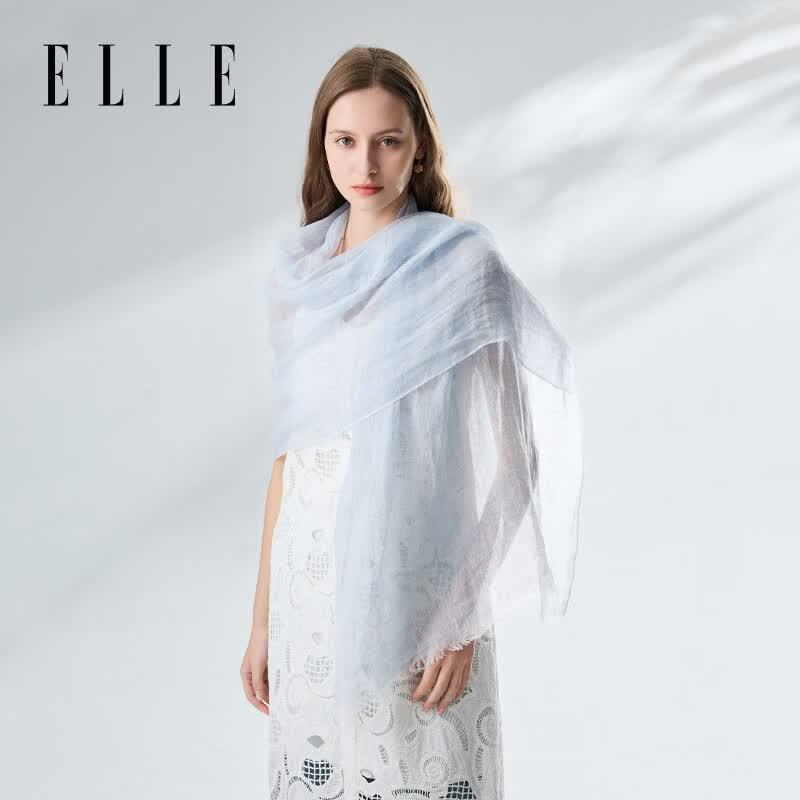 ELLE Striped Linen Scarf