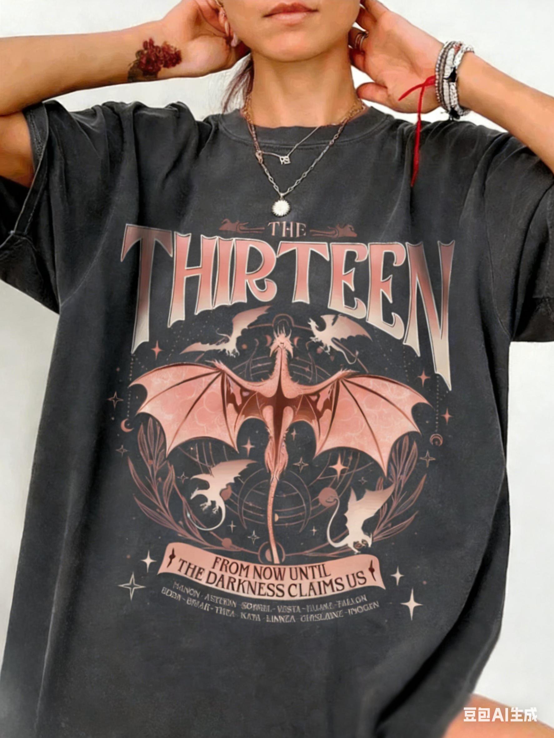 

Womens TShirt Dark Fantasy Tee With Bold The Thirteen Darkness Claims Us Quote Machine Washable Casual Top 4XL