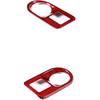 Interior Headlight Switch Frame Cover Sticker Trim Compatible for Porsche Cayenne 2018-2023 Real Carbon Fiber Car Styling Interior Accessories(Red)