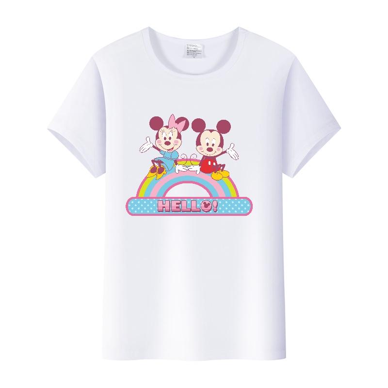 Casual Disney Cartoon Minnie Summer Blouses Men T-shirt White 2000s Tees Women Tshirt Ladies Mickey Mouse Tops Oversized Clothes