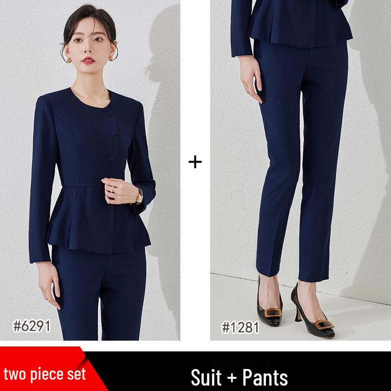 Women's High-End Professional Suit for Spring and Autumn: Elegant Attire for Hotel Managers, Front Desk Reception, and Beauty Salon Staff.