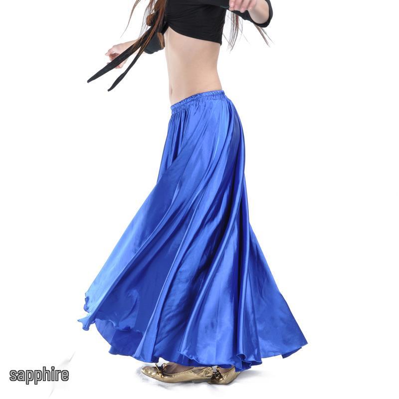 Big Swing Satin Belly Dance Skirt for Stage Performance