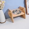 Nice Elevated Stainless Dog Bowls with Bamboo Stand Tilted Adjustable Raised Puppy Cat Food Water Bowls Holder Pet Feeder Accessories