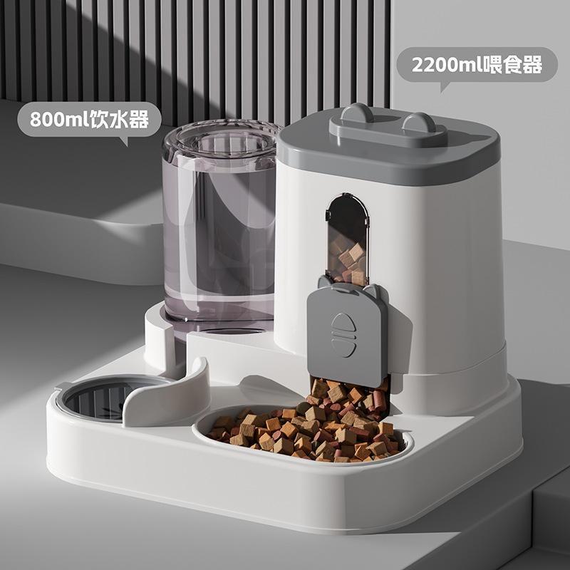 2-in-1 Gravity Pet Feeder and Water Dispenser, Small Dog Cat Food and Water Dispenser, Pet Feeder Water Bowl