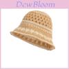 Summer Knitted Bucket Hat With Sun Protection And Breathability For Casual Outdoor Wear