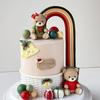 12pcs Christmas cartoon red sweaters, green shirts, teddy bear figurines, rainbow arches, gift boxes, soft rubber cake decoratio